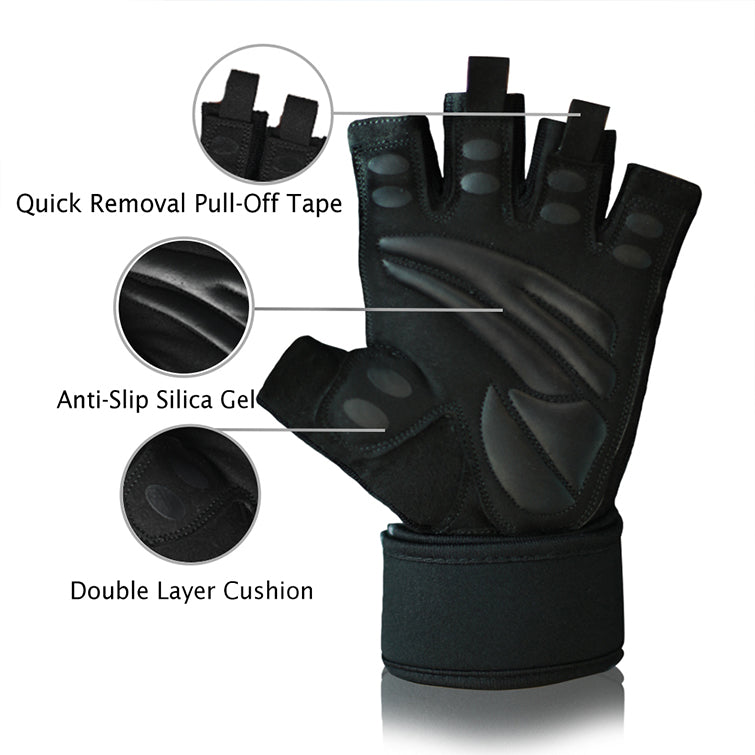Gym Gloves with Wrist Support (1 Pair)