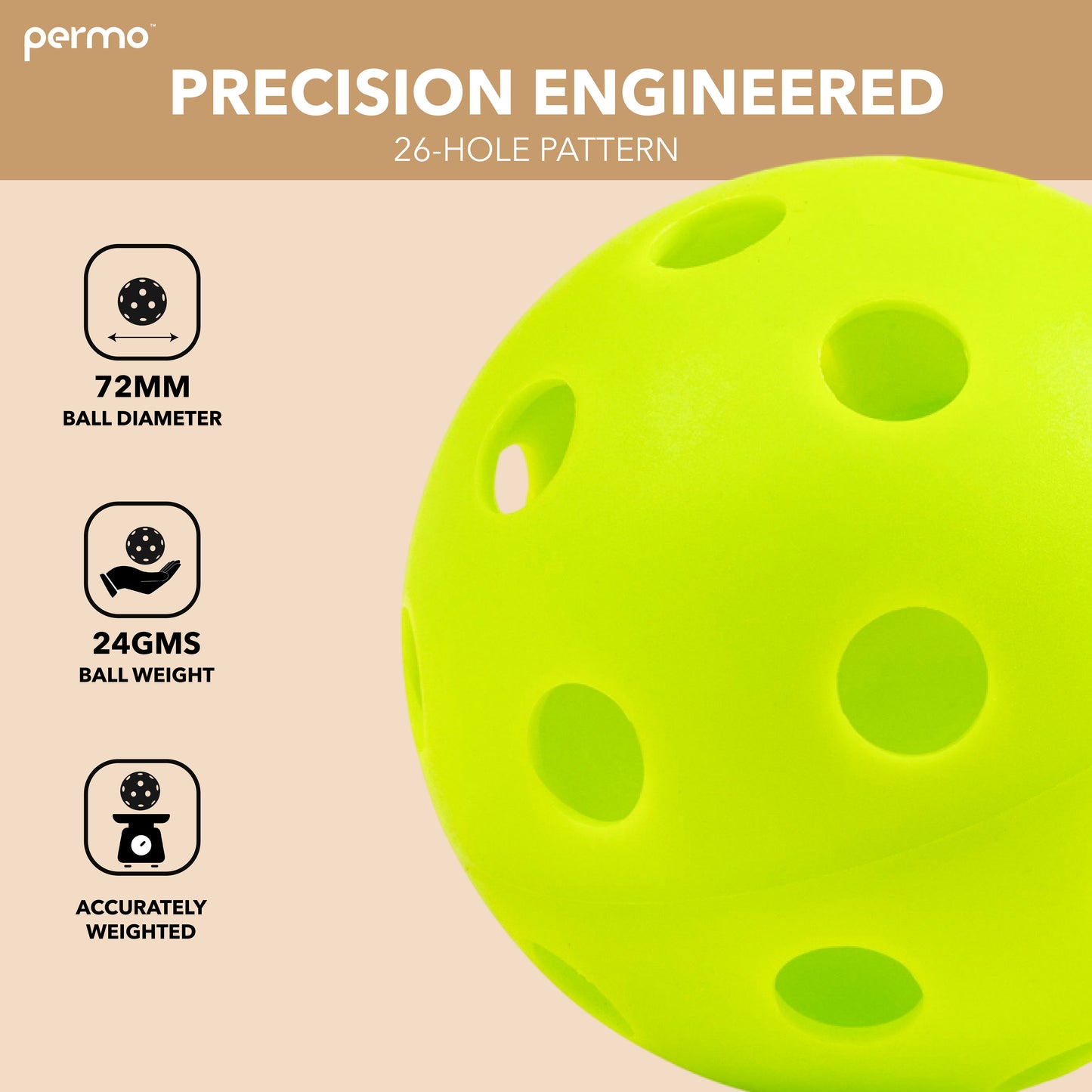 Pro 26 Indoor Pickleball Ball
