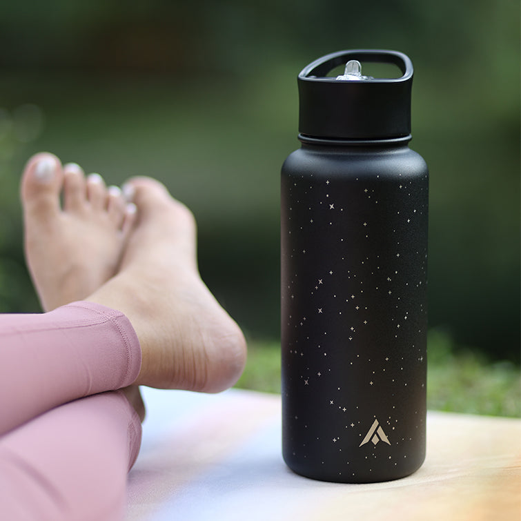 Stainless Steel Sipper Bottle - 1L Black